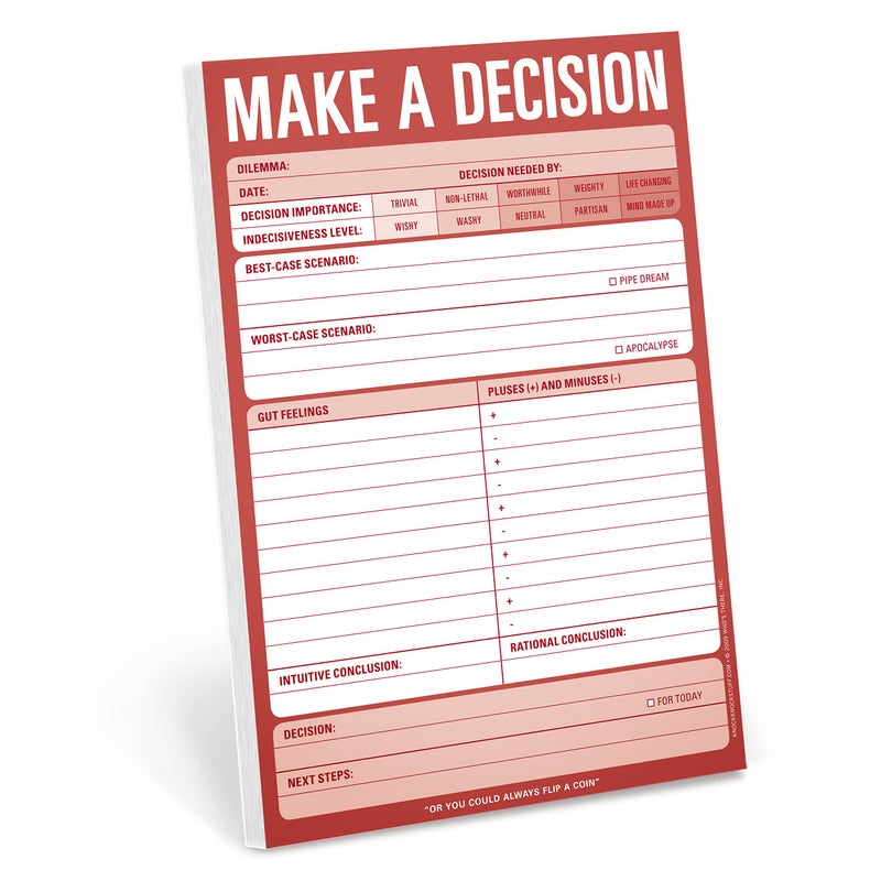 Knock Knock Make A Decision Checklist Note Pad, 6 x 9-Inches - Image 1